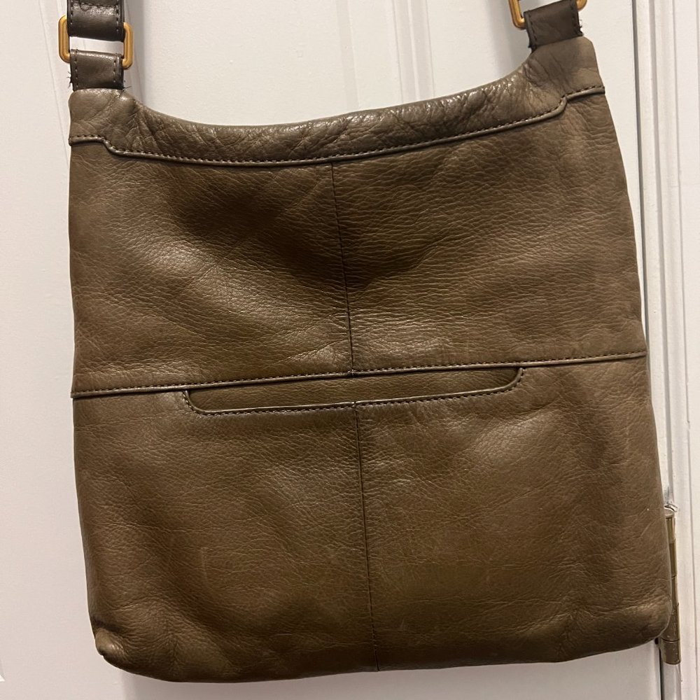 Hobo International green leather crossbody boho hippie purse